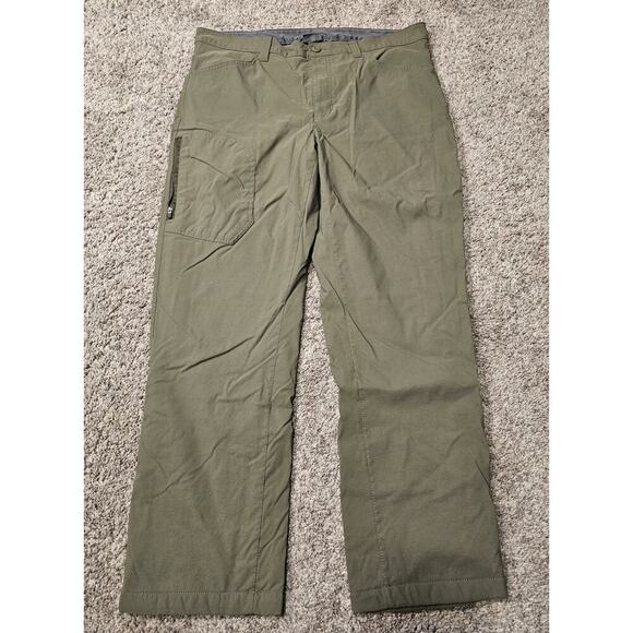 Eddie Bauer Pants Fleece Lined Tech Mens 38x30 Tech Hiking Cargo Olive Green - Picture 1 of 8